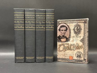 Abraham Lincoln, Four Volumes By Carl Sandburg & Civil War DVDs