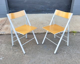 Pair Vintage Italian Pocket Folding Chairs By Robby And Francesca Cantarutti