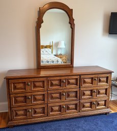 Vintage Drexel Heritage Esperanto Collection 9 Drawer Dresser With Mirror