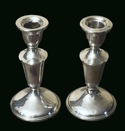 Cartier Cement Weighted Sterling Candle Holder Pair-See Description