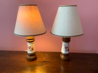 Pink And Red Floral Vanity Lamps