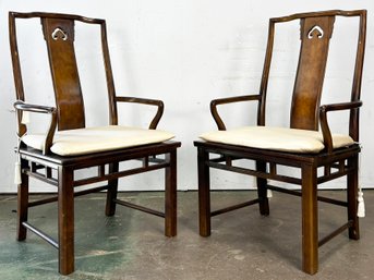 A Pair Of Chinoiserie Arm Chairs By Baker Furntiure