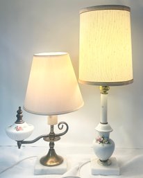 2 Marble Base Table Lamps
