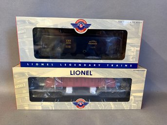 NIB Lionel Trains: Alaska Quad Hopper & US Steel 16 Wheel Flat Car, 6-19350 & 6-39424