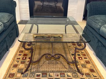 Beautiful Metal & Glass Top Coffee Table