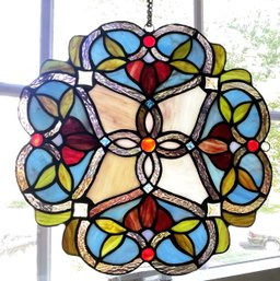 Flowering Vines Stained Glass Resin Window Hanging