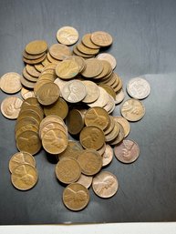 100 Wheat Pennies 1940's, 1950's