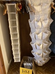 Closet Lot - Hanging Shelf And Shoe Organizer, Hangers