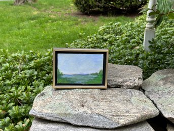 Small Original Oil Canvas Serene Landscape
