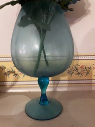 Large Mid Century Pear Shaped Pedestal Vase / Goblet
