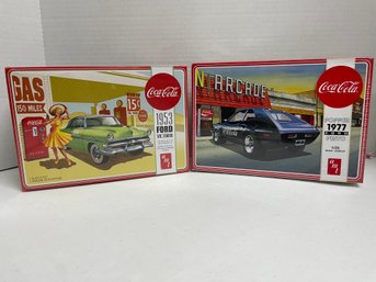 Pair Of AMT, Coca Cola 1/25 Scale Model Kits : 1953 Ford Victoria & 1977 Ford Pinto (#129)