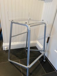 A Lucite And Aluminum Stool