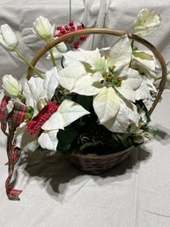 Faux Flowers In Basket