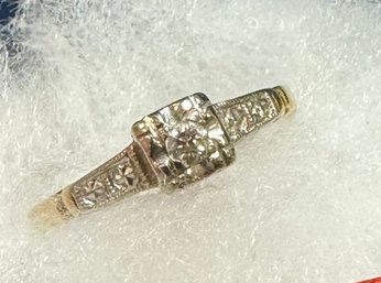 Vintage 14k Gold And Diamond Ring