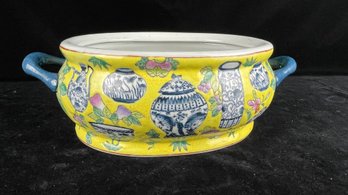 Yellow And Blue CHINOISERIE BOWL