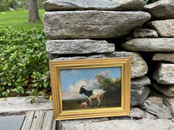 A Beautiful Oil Painting Of A Goat In The Country