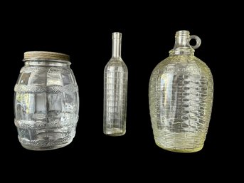 Stunning Oversized Vintage Clear Glass Container Grouping