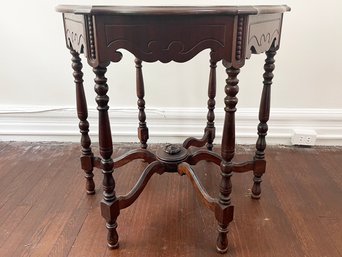 An Antique Turned Mahogany Side Table