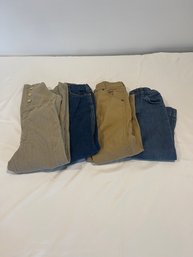 Lot Of 3 Pairs Of Vintage Girls Pants And 1 Pair Of Overalls