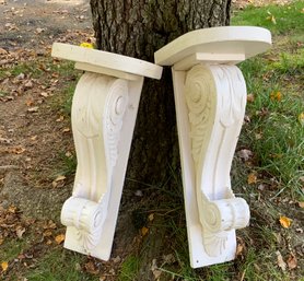 Pair Beautiful Large Ornate Scrolled Corbels