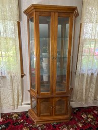 Light Wooden Finish Curio Cabinet