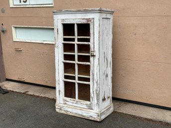 An Antique Kitchen Cabinet With A Naturally-Aged Patina