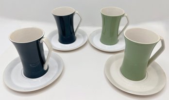 Set Of 4 Prelude Ironstone Styson By TKK Cups With 4 Saucers
