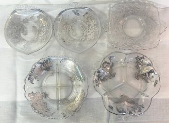 Lot Of Silver Overlay Dishes