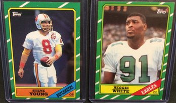 1986 Topps Reggie White & Steve Young Rookie Cards