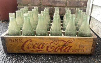 Vintage Wood Case Of Twenty Four Green Coke Bottles-Lot 2