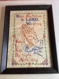 Bless This House Framed Embroidery Art