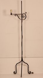 ANTIQUE WROUGHT IRON VINTAGE BRIDGE FLOOR LAMP   B