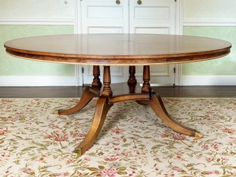 A Bespoke Expandable Dining Table IN Banded Mahogany - Custom Made Piece By Woodworking Artisan