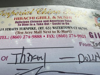Imperial China Buffet - Watertown, CT   Gift Certificate