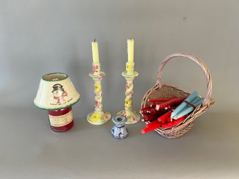 Candles And Candle Holders Lot