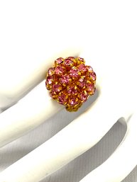 Vintage Pink Rhinestone Stretch Ring