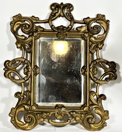 Gilt Brass Fancy Cast Brass Victorian Mirror