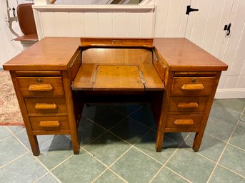 Vintage Standard Furniture Co. Oak Typewriter Desk, Made In Herkimer, NY