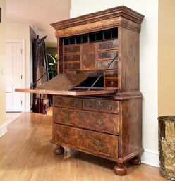 A William & Mary Wall Mount Fall Front Bureau Cabinet, English Late 17th Century