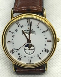 Rare Vintage MOVADO TRIPLE DATE MOON PHASE MEN'S WATCH- MODEL 87-27-862