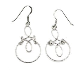 Sterling Silver Abstract Large Dangle Earrings