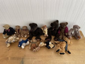 Lot Of 14 Stuffed Animals Teddy Bears