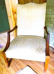 Antique Mahogany Fabric Lolling Chair