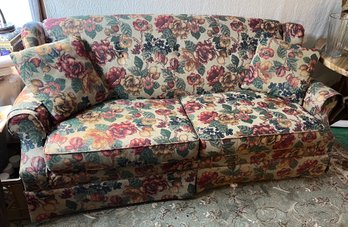 Flex-steel Sleep Sofa In Floral Fabric