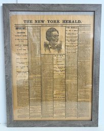 Framed 1865 New York Herald - Death Of President Lincoln Print