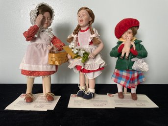 3 Vintage Normal Rockwell Ceramic Dolls
