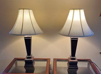 Pair Of Wooden Table Lamps