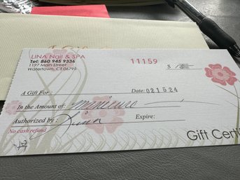 Lina Nail & Spa Gift Certificate For Manicure