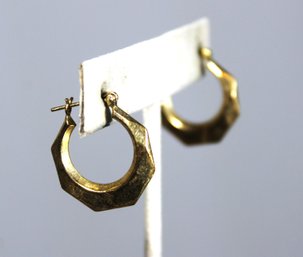 Vintage Gold Filled Pierced Hoop Earrings