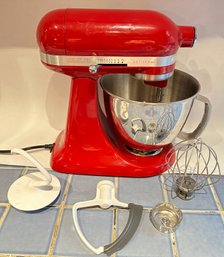 Kitchen Aid Mixer Artisan Mini With Attachments & Manual